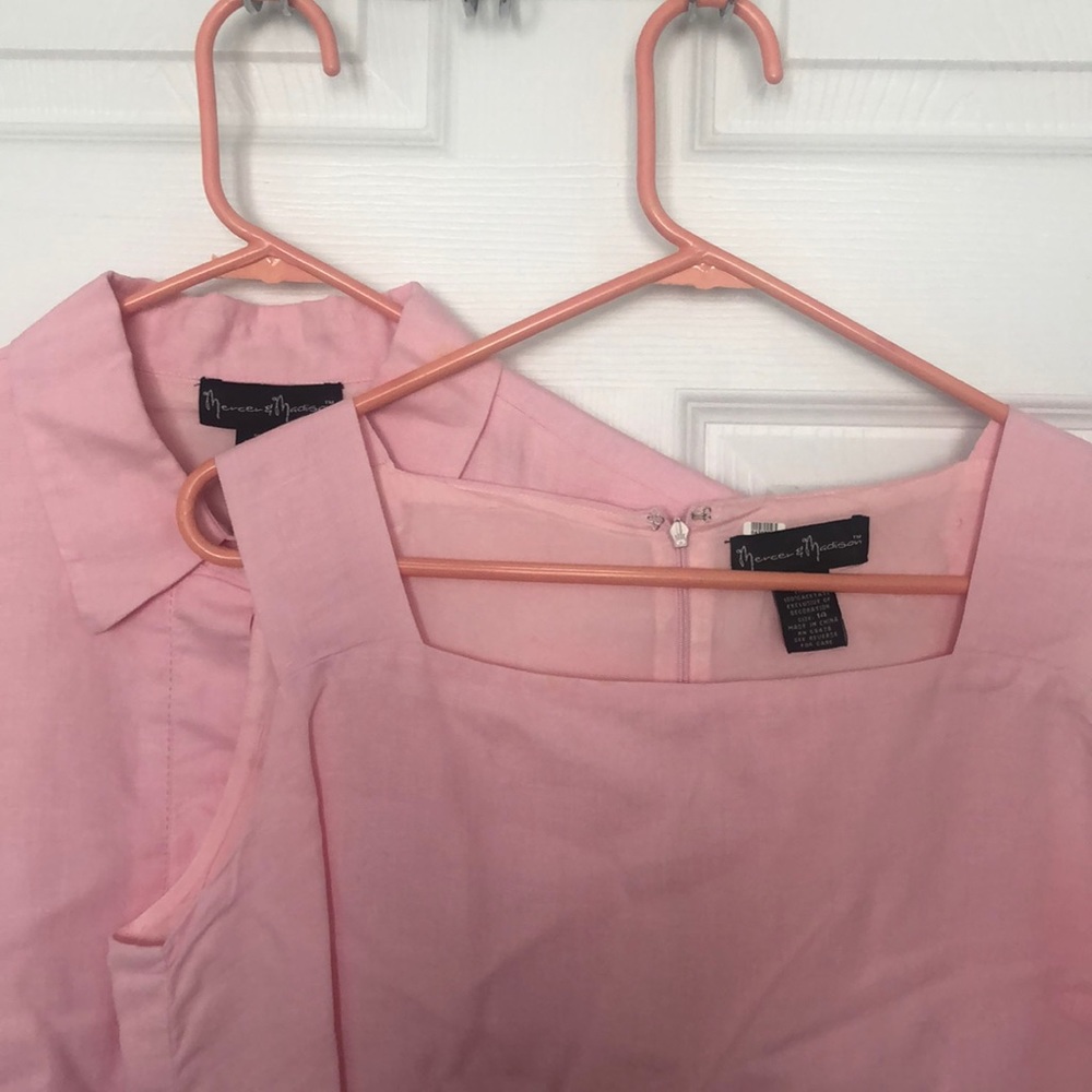 Mercer & Madison Pink 2 piece set with embroidered Aztec details on sleeve